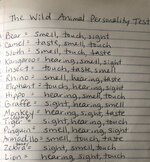 Leia’s Wild Animal Personality Test