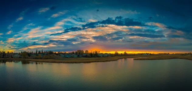 Last Light, Lower Gray Pond, Strathmore, AB, 2025-10-16.webp