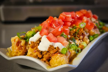 Mexican loaded tater tots, Casa McCormick, Strathmore, AB, 2025-11-02.webp