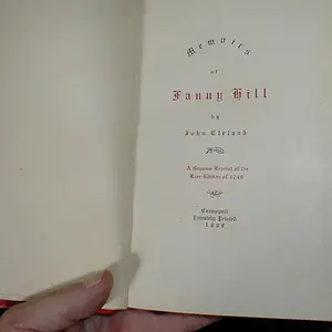"Memoirs of Fanny Hill" by John Cleland. My equivalent of "Fifty Shades of Grey". Originally published in 1748 and then banned in the US and UK for obscenity until the 1960s.