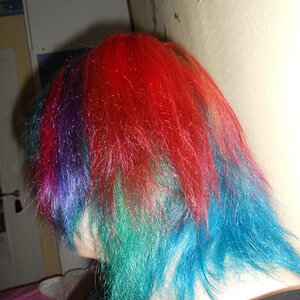 The back of my multicolored hair.