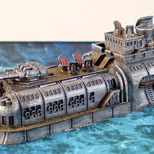 Sokotsu Class Battleship  (Dystopian wars; Empire of the Blazing Sun faction)