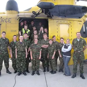 A photo of me and my cadet buddies taken at RAF Lossiemouth when we visited the Sea King squadron