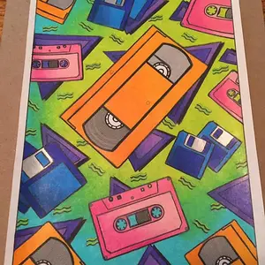 Coloring page from an 80s coloring book