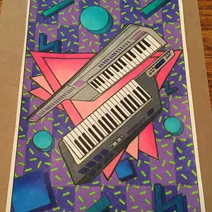 Coloring page from an 80s coloring book