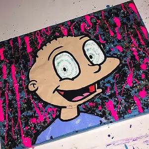 Trippy Tommy! A very sparkly painting.