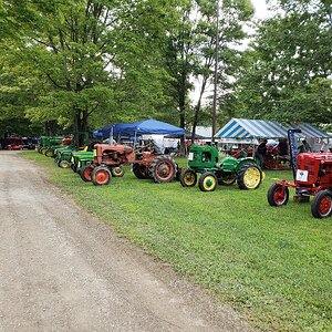Rows Of Antique Tractors