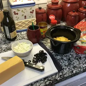 Cheese enchilada casserole prep