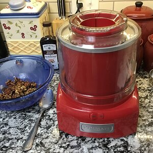 New ice cream maker ready to make butter pecan