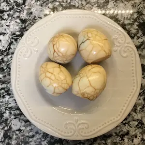 Tea eggs peeled and ready to eat