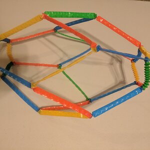 Straw Dodecahedron, Middle Edges Extended