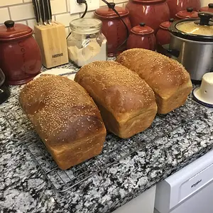 White bread with sesame seeds