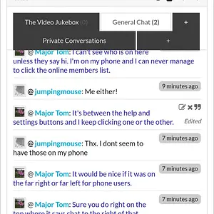 What the chat room looks like on an android device.