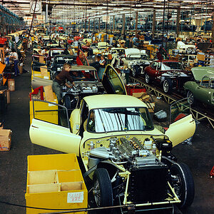 1967 Jaguar E-Type production line