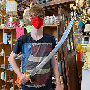 Me Holding A Cool Scimitar I Found in an Antique Shop
