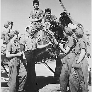Basic Aircraft Maintenance Class With Their Aircraft, C. 1945