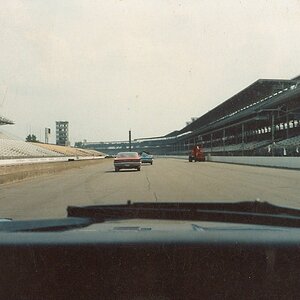 The backstretch at Indy