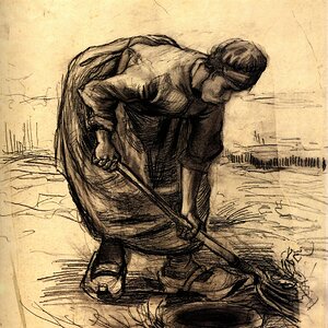 Dutch Woman Picking Potatos - Van Gogh