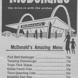 Older Mcdonalds menu
