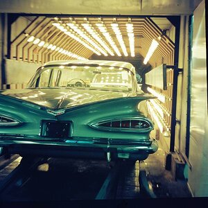 1959 Chevrolet Impala paint drying oven