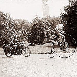 Old bicycle And motorcycle 1921