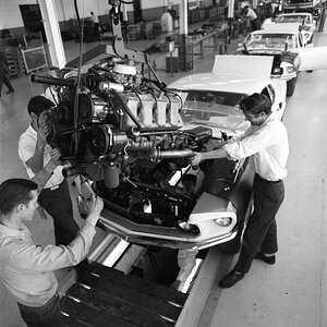 1969 Ford- Boss 429 Mustang assembly line