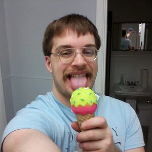 im eating a fake ice cream :)