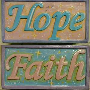 Ceramics: Hope/Faith Candleholder