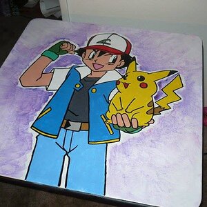 Ash and Pikachu Card Table