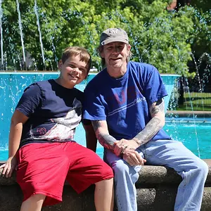 Grandson and I on visit