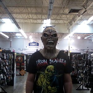 My favorite metal band iron maiden i was wearing my iron maiden piece of mind shirt and then i found the iron maiden piece of mind mask