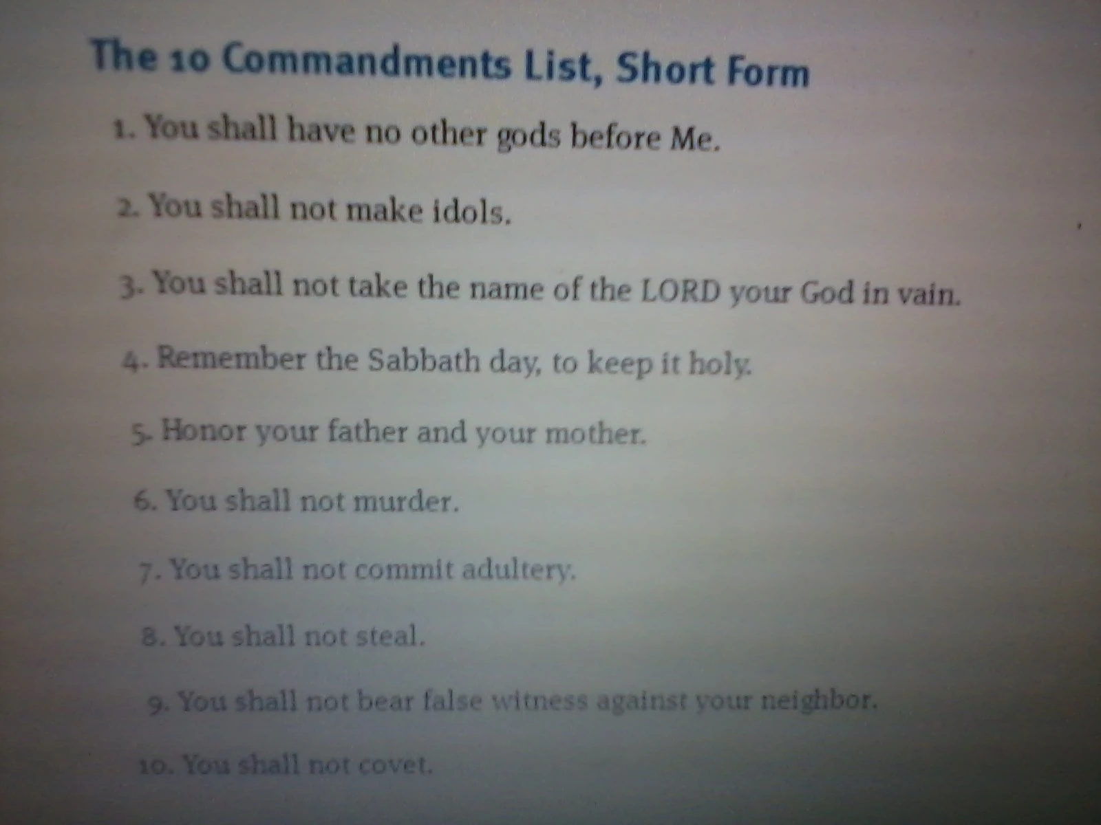 10 commandments