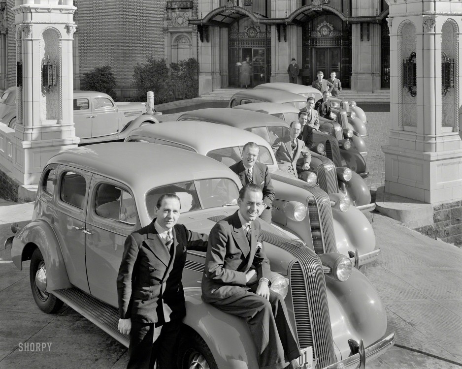 1936 Pontiacs And Salesmen