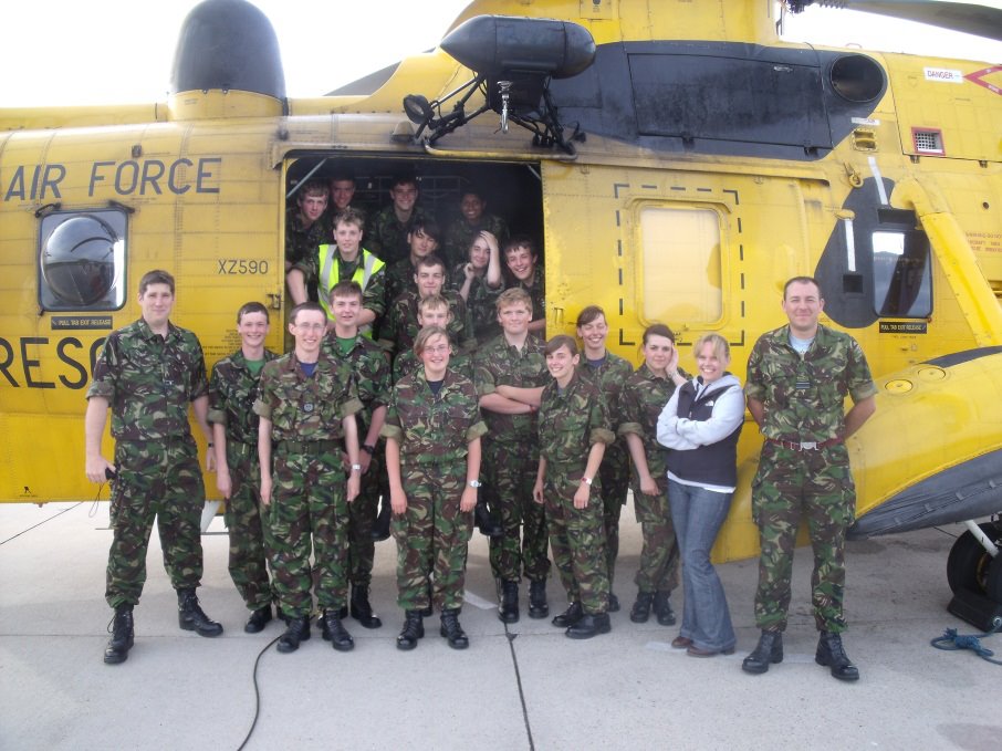 A photo of me and my cadet buddies taken at RAF Lossiemouth when we visited the Sea King squadron