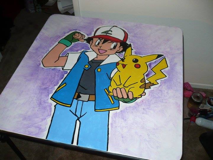 Ash and Pikachu Card Table