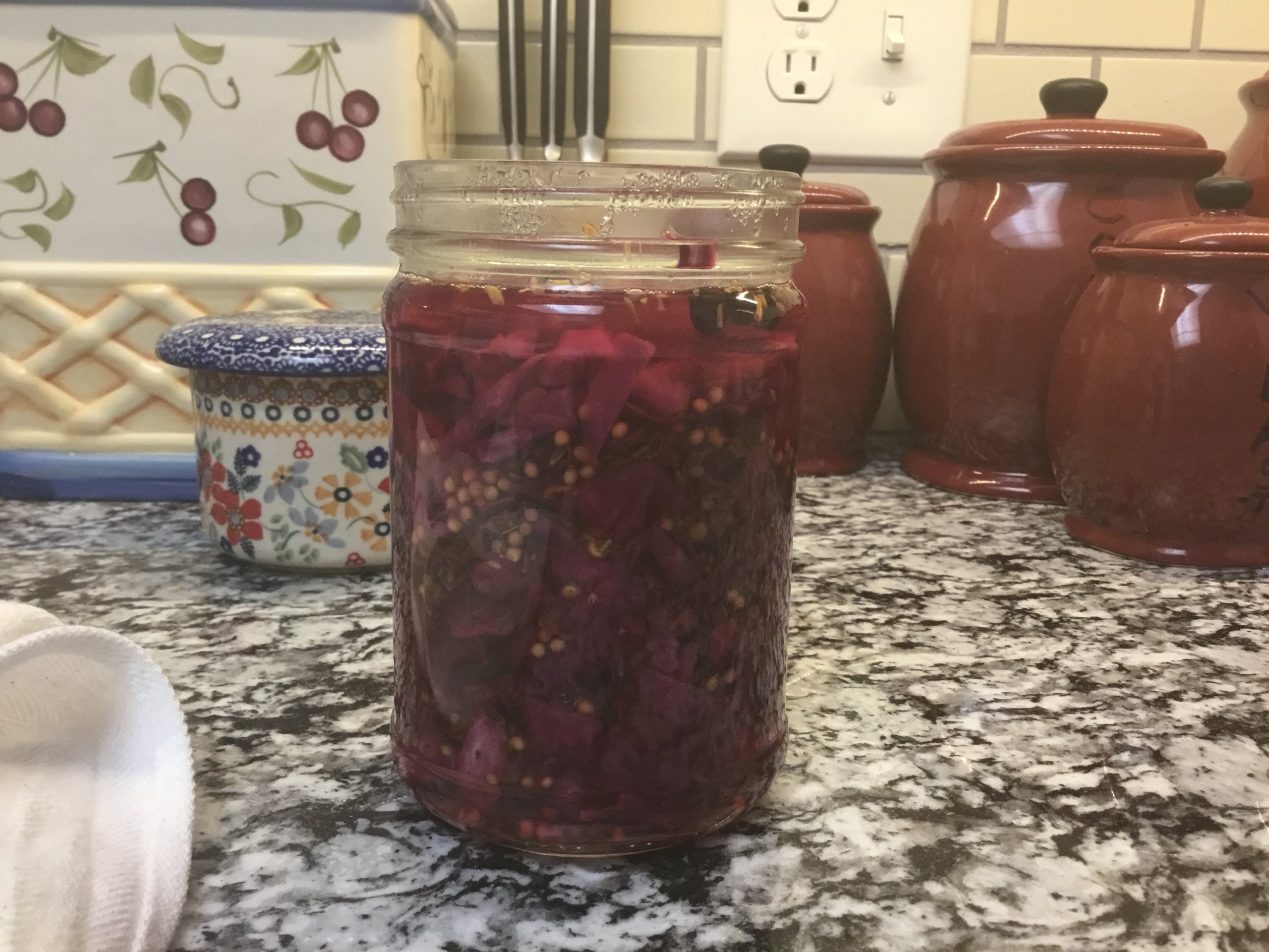 Beautiful pickled red cabbage