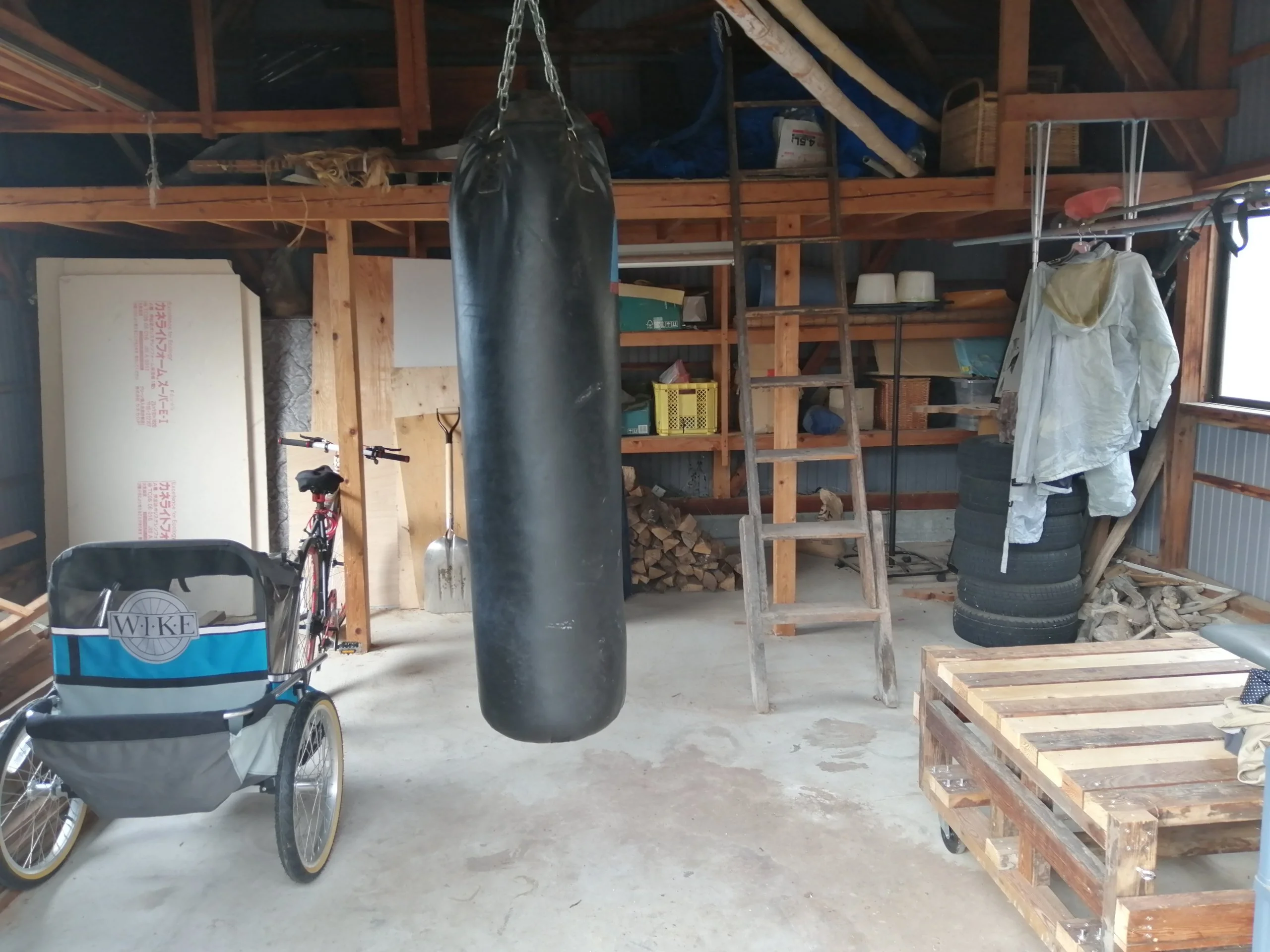 Cleaned the front shed.