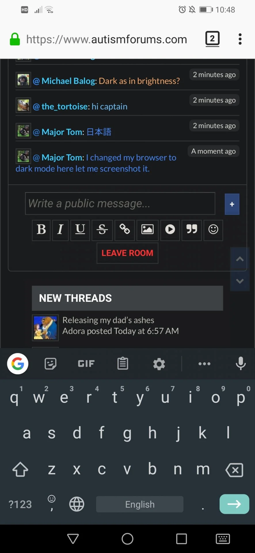 dark mode for my phone!