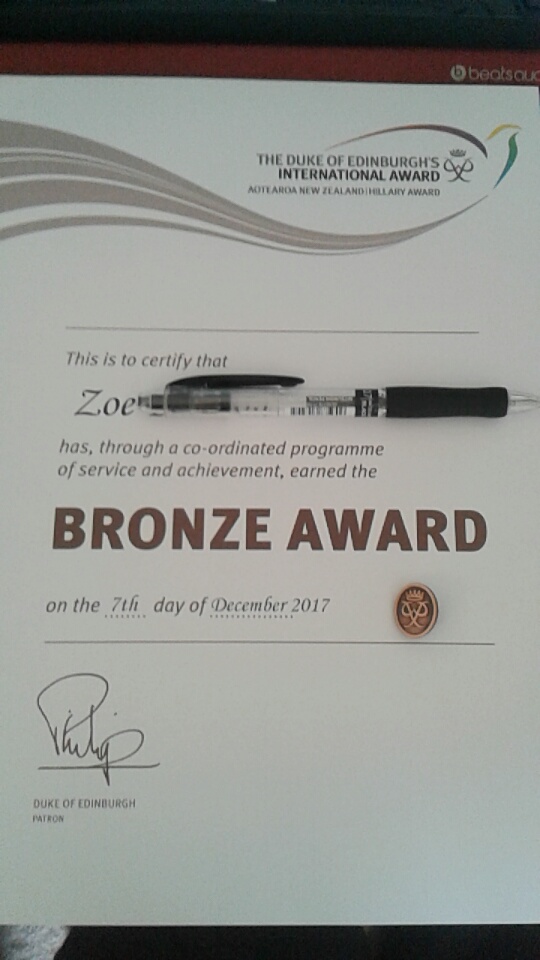 Duke of Edinburgh Bronze award