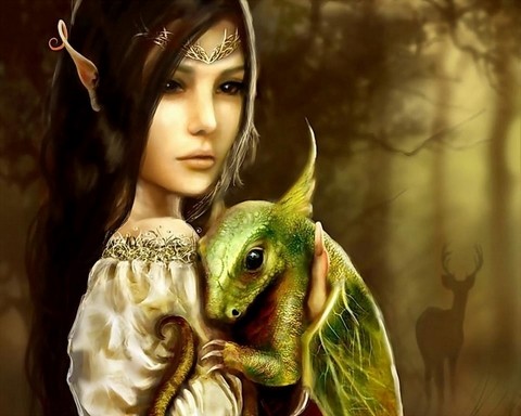 Elf And Baby Dragon