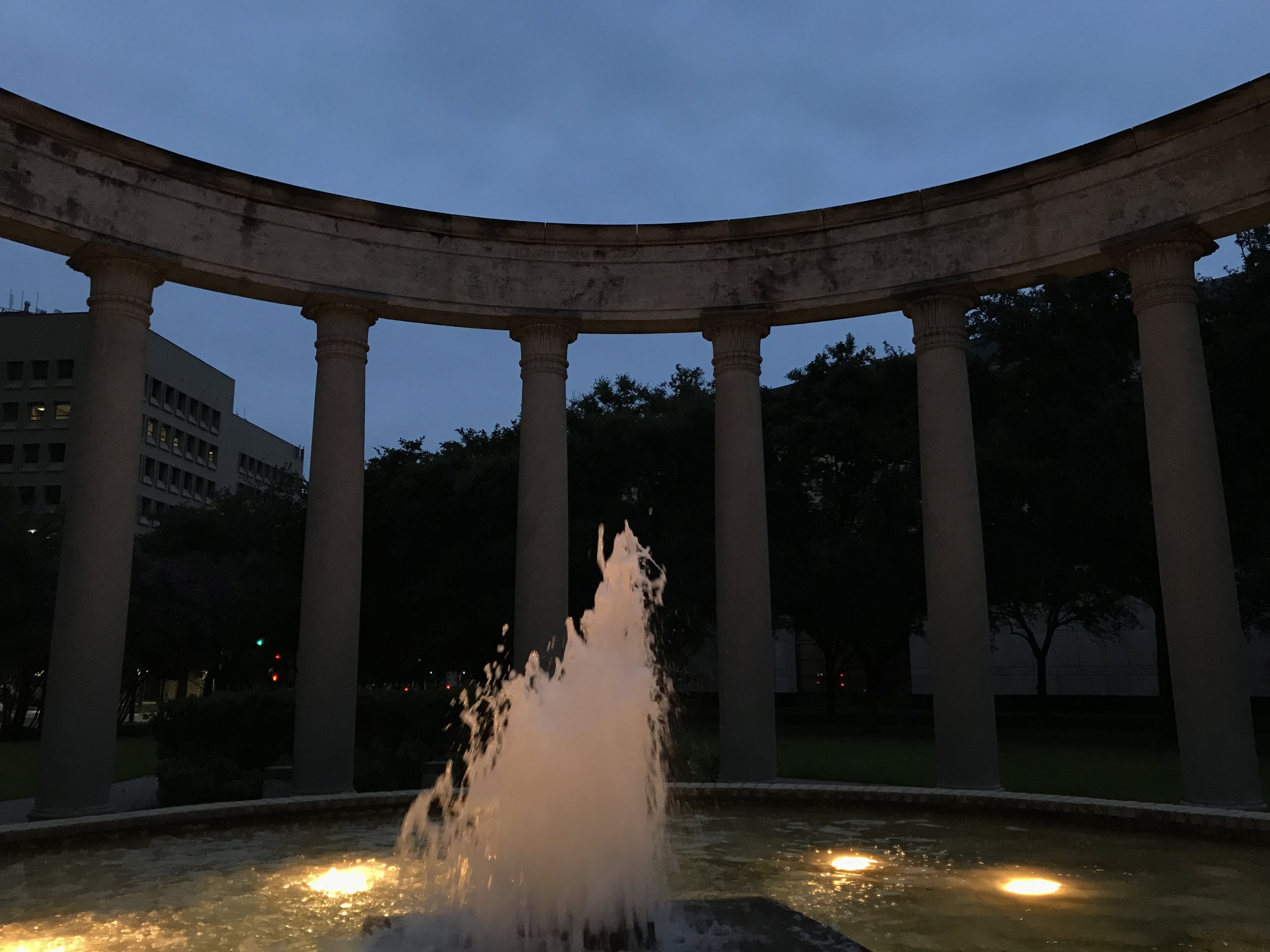 Fountain at twilight