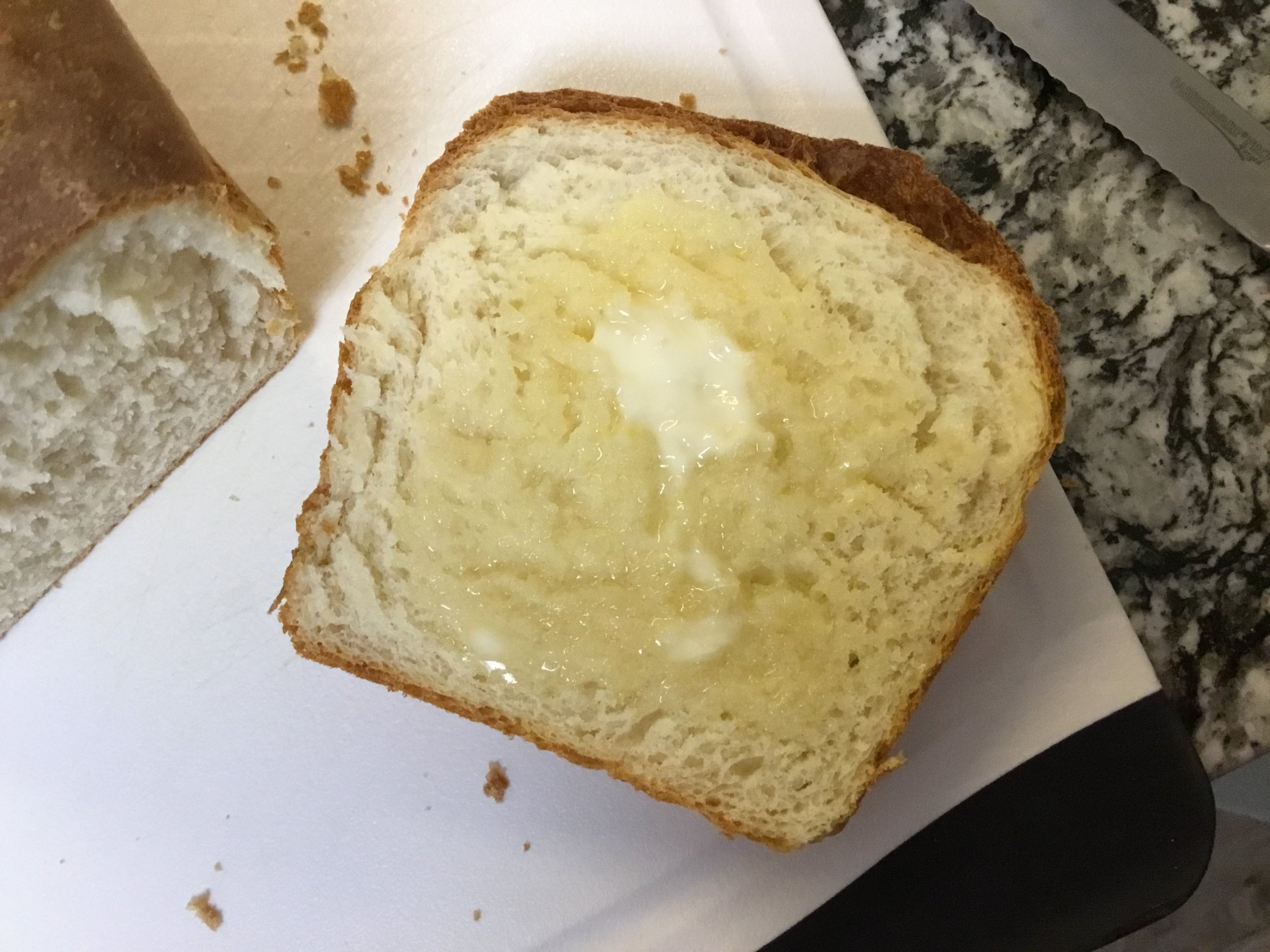 Homemade bread with butter