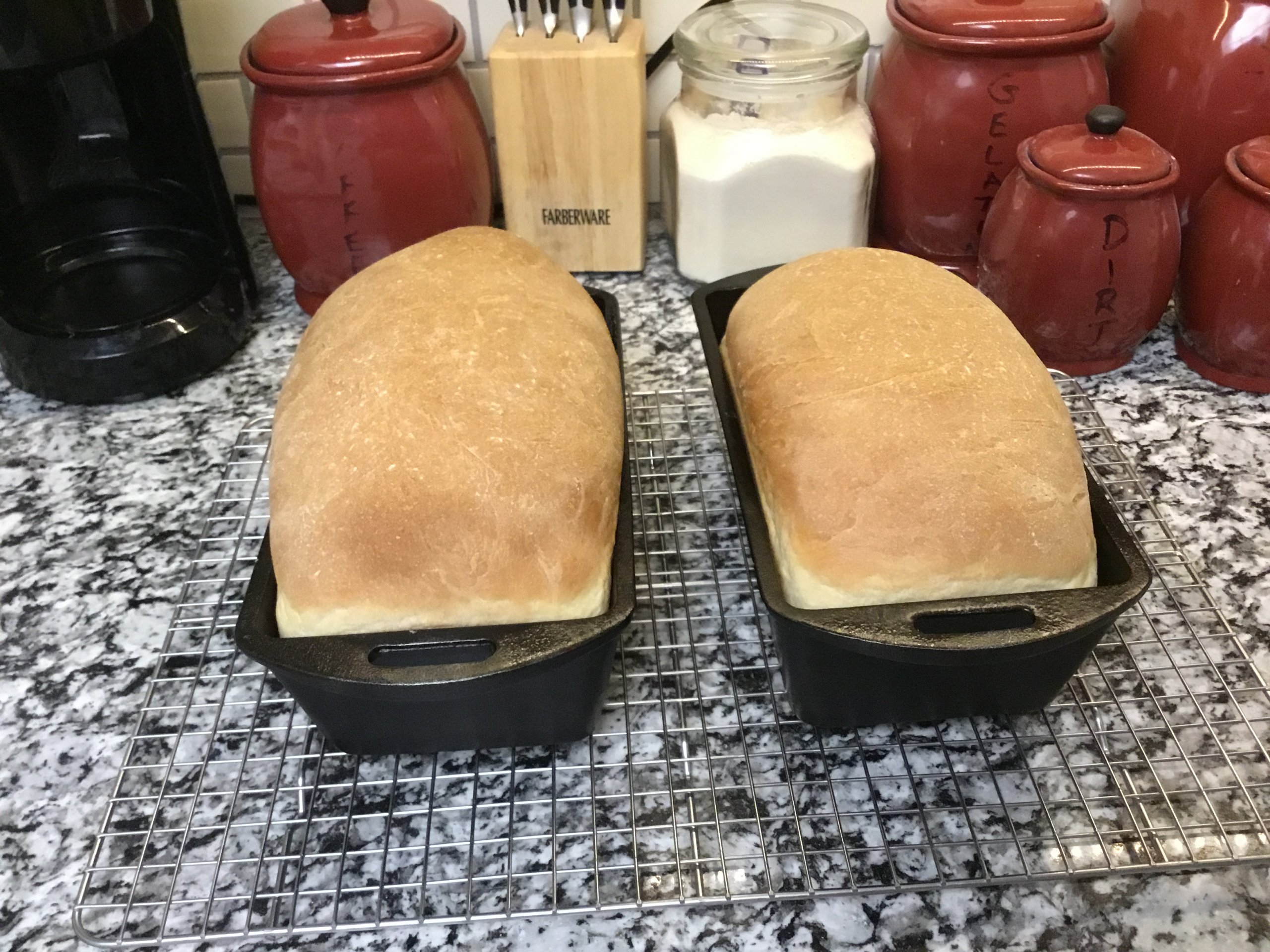 Homemade white bread right from the oven