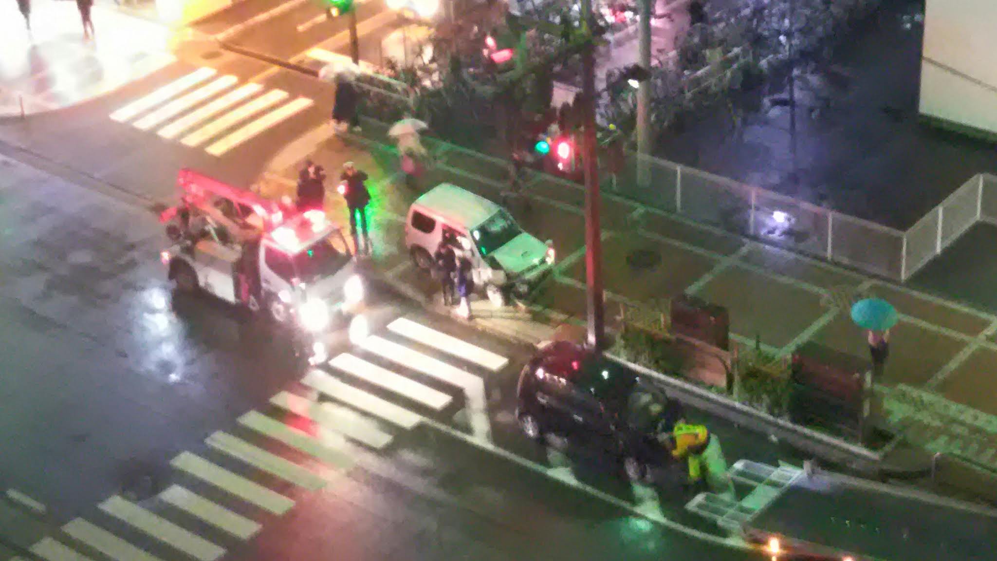 I was on the 3rd line of the crosswalk when these cars crashed and miraculously spun around me.