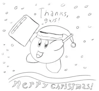 Kazuma (kirby fan character person) And His New Christmas Present