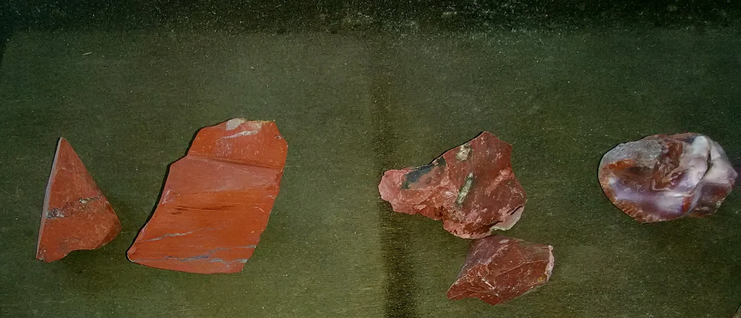 Left Red Opal Right Red Agates