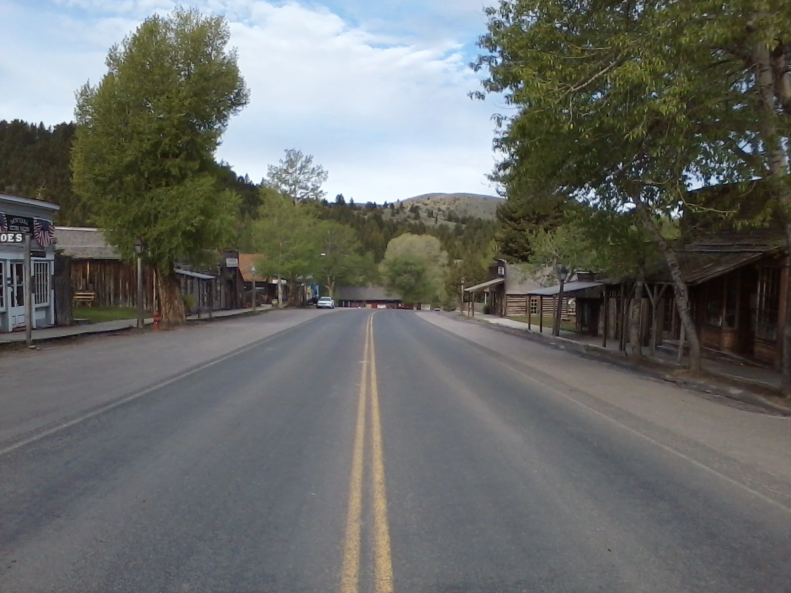 looking down the street of virginia city montana