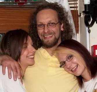 Me and my little sister with my dad