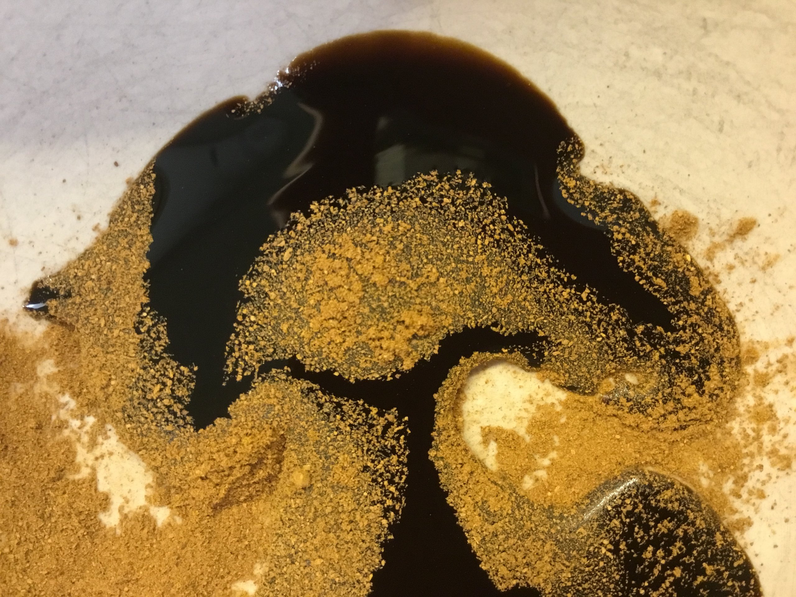 Molasses on ground cinnamon