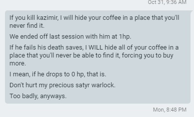 My Dad is one of my DMs, and he Ended Off the Session With My Character at 1HP